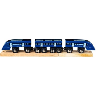 Bigjigs Rail Drevené vláčiky Rychlík High Speed One modrý