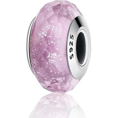 P&J Jewellery Růžový skleněný přívěsek Třpytivá růže SGB5
