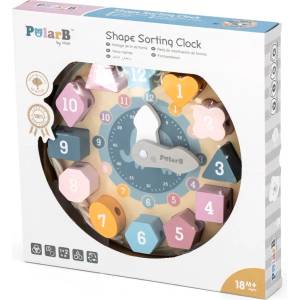 Viga Toys Образователен часовник Viga PolarB - Сортер с елементи за нанизване (44053)