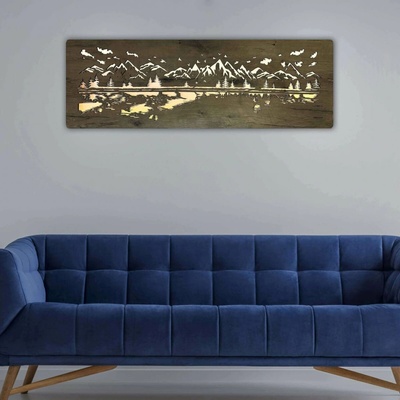 Jazero v horách - svetelný obraz 120 x 40 cm