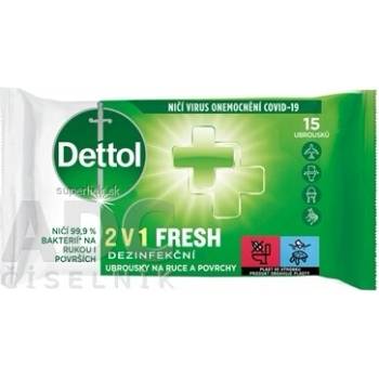 DETTOL Dezinfekčné obrúsky 2v1 na ruky a povrchy 15 ks