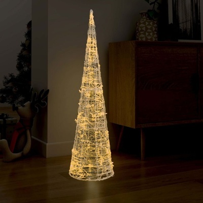 Greatstore Akrylové dekoratívne pyramídové LED svetlo teplé biele 120 cm