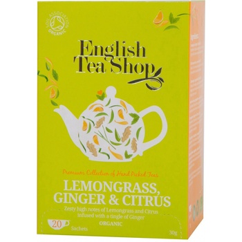 English Tea Shop Bio čaj CITRONOVÁ TRÁVA ZÁZVOR A CITRUSY 20 sáčků