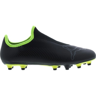 PUMA Детски футболни бутонки Puma Finesse Laceless FG Football Boots Childrens - Black/FluYellow