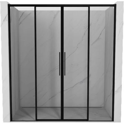 Mexen Rox Двойна плъзгаща се душ врата 170 см, черна рамка, черна - 8C2-170-002-70-70 (8C2-170-002-70-70)