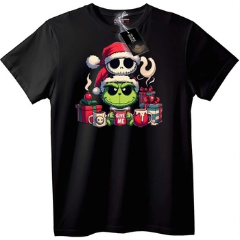 NOONEBRAND Тениска Grinch и Череп Коледна - 2XL, White