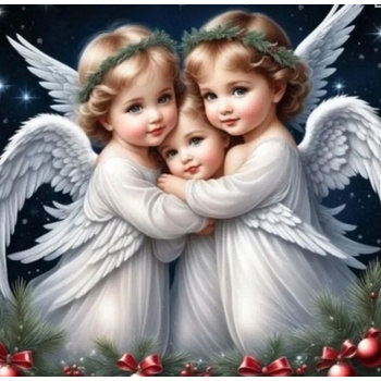 Norimpex - Puzzle Diamant painting: Three little angels 30x40cm - 1 - 39 piese
