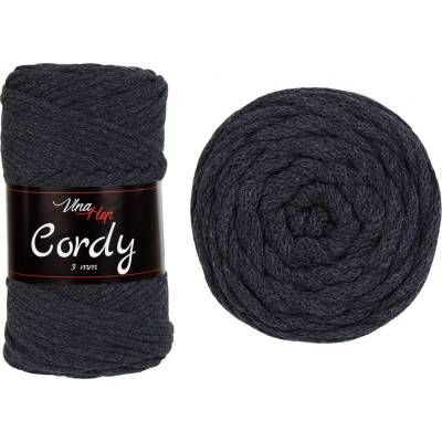 Vlna-hep Cordy 3mm - šňůra bavlna Cordy 3mm: 8236 Tmavě šedá