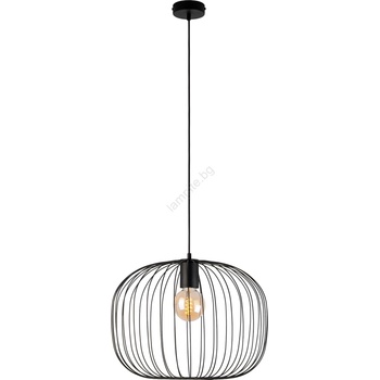 Helam Пендел на кабел OVELLA 1xE27/15W/230V, Ø 46 cm, черен (HE1823)