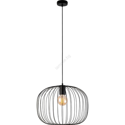 Helam Пендел на кабел OVELLA 1xE27/15W/230V, Ø 46 cm, черен (HE1823)
