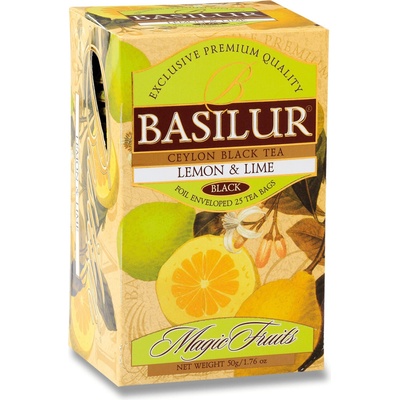 Basilur Ceylon Black Tea černý čaj citron a limetka 25 x 2 g