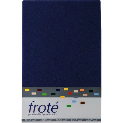 SCANquilt Prestieradlo froté tmavá modrá 160x200