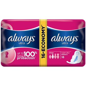 Always Ultra Super hygienické vložky s křidélky 16 ks