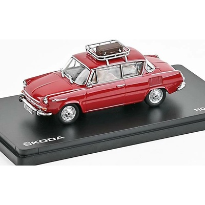 Škoda 1100 MBX 1969 Červená Rubínová s doplňky ABREX 1:43
