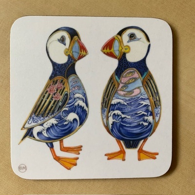 The DM Collection Tácek pod sklenici Puffins 9x9cm