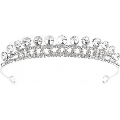 Štrasová čelenka / korunka do vlasů s očky Varianta: crystal stříbrná, Balení: 1 ks