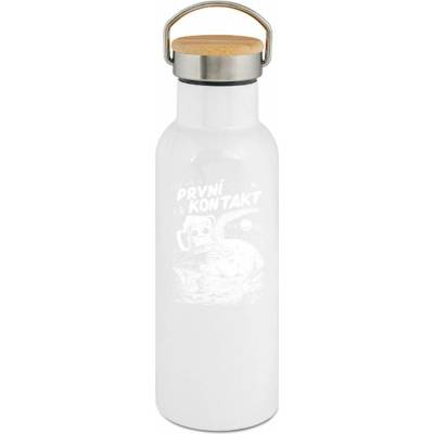 123TRIKO termoska První kontakt, bílý tisk 500 ml