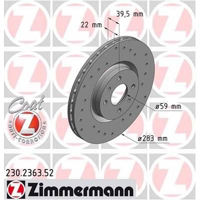 ZIMMERMANN Brzdový kotúč 230236352