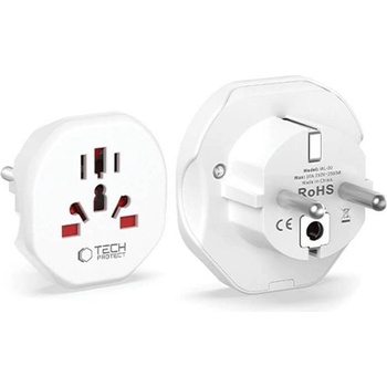Tech-Protect EU Мрежови Адаптер, Tech-Protect Travel Adapter, Бял (WL-09)
