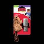 KONG Cat Refillable Beaver - Забавна котешка играчка - бобър с пълнител за коча билка стимулираща играта