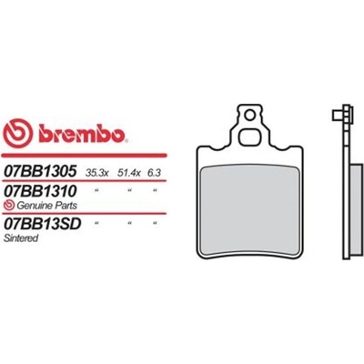 Zadné brzdové doštičky / obloženie Brembo Aprilia 125 TUAREG WIND 1988 - 1988 směs 05