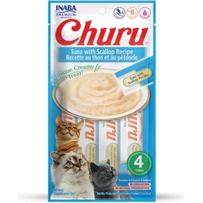 Inaba Churu Cat Snack tuniak s príchuťou hrebenatiek 4 x 14 g