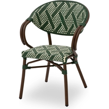 MXR ratanová stolička Kamil zeleno-biela