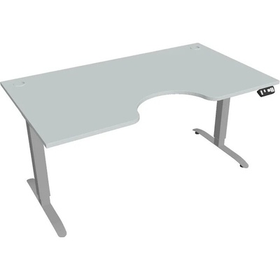 Hobis Office Pro psací stůl Motion MS ERGO 2 Šířka: 160 cm, Barva desky: šedá, Barva kovu: šedá RAL 9006 Šířka 120-180 cm / 27 barevných variant