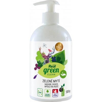 Real Green Prostředek na ruční mytí Zelené mytí, na nádobí, ovoce, zeleninu, ruce 500 g