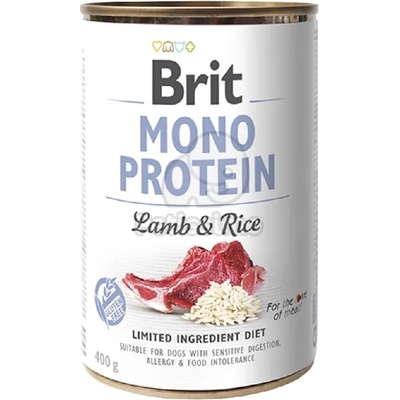 Brit Mono Protein от Агнешко месо и ориз 6 Х 400 г