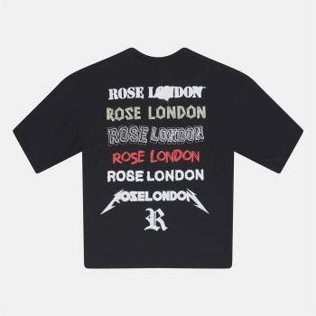 Rose London Тениска Rose London Back Logo T-shirt - Black