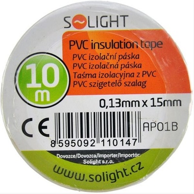 Solight Elektrikářská páska izolační 15 mm x 10 m bílá
