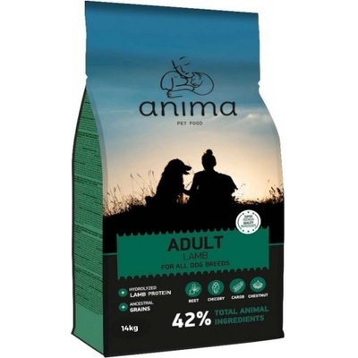 Anima ADULT LAMB All dog breeds - храна за пораснали кучета от всички породи, с цвекло, цикория, рожков и кестен - 14 кг, Италия