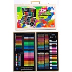 Armtoys КОМПЛЕКТ ЗА РИСУВАНЕ 220 ЧАСТИ В ДЪРВЕН КУФАР