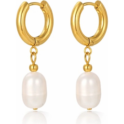 Victoria Filippi Stainless Steel Náušnice s bílou perlou Madeleine Gold - chirurgická ocel E-YE15539/20 Zlatá Bílá