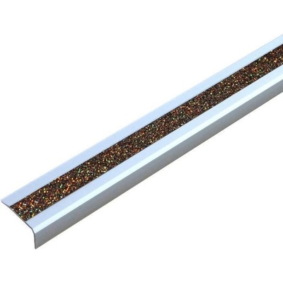 Protiskluzová nášlapná schodová hrana, Aluminium m2, třpytivý zlatý pruh, š 610 mm, typ B