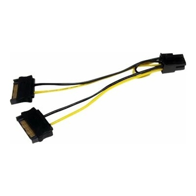 StarTech SATA 15-pin - PCIe 6-pin, 0,15 m, žltá SATPCIEXADAP