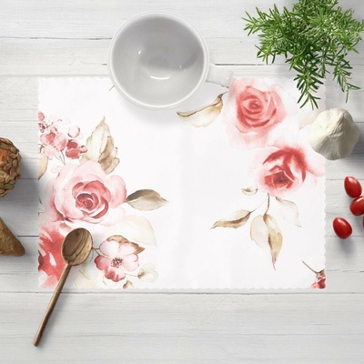 Biante Teflonové prostírání TF-023 Červené růže na bílém 35x45cm