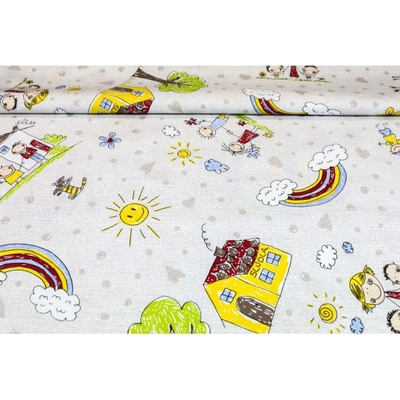 Mondo Italia Bavlnená látka Family, š. 140 cm Viacfarebná Šírka 140 cm