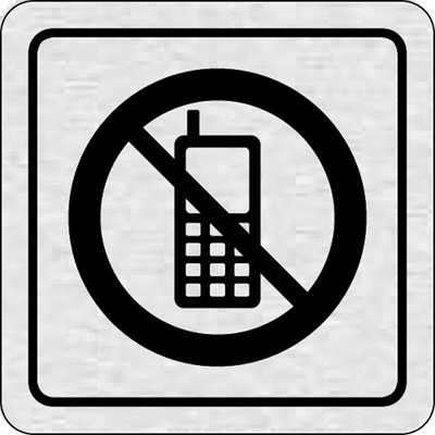 Nalepovací cedulka na dveře - Zákaz telefonování