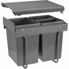 Interex design Výsuvný odpadkový kôš PLUTO - 20 L + 2 x 10 L / Antracit