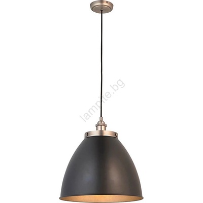 Endon Lighting 98749 - Пендел на кабел FRANKLIN 1xE27/10W/230V черен/месинг (EN0156)