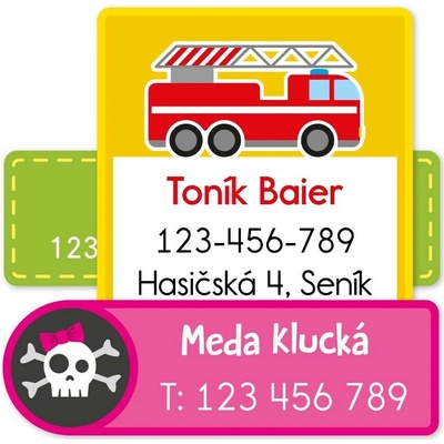 Mama Labels Kontaktní samolepky se jménem a adresou pro děti