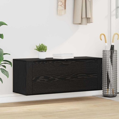 vidaXL Шкаф за обувки 100 x 35 x 38 см Инженерна дървесина Черен дъб (881020)