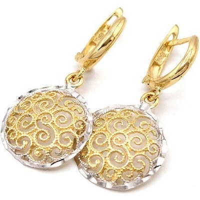 B&B Goldinvestic zlaté kulaté zdobené dvě barvy zlata N5224-585/1000