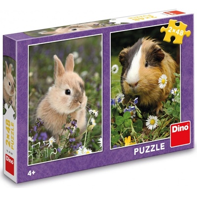 DINO Králíček a morče 2x48 dílků