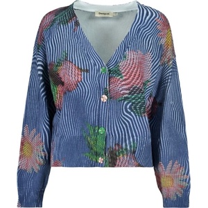 DESIGUAL Дамска жилетка desigual, Размер s, Цвят Синьо (26swjf19_bl5001)
