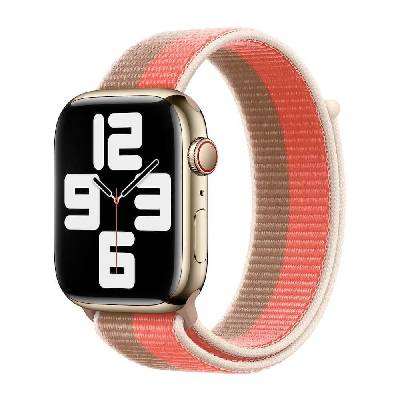 Pink Pomelo Sport Loop - оригинална текстилна каишка за Apple Watch 42мм, 44мм, 45мм, 46мм, Ultra 49мм (розов-кафяв)