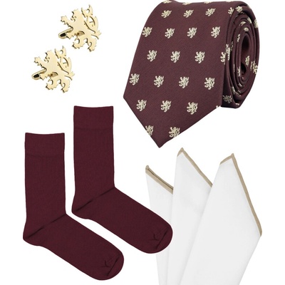 Bubibubi kravatová sada se lvy vínová – Zbozi.Blesk.cz