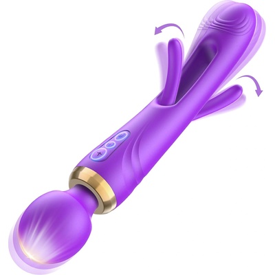 SuperLove Olaf 3in1 Massage Wand & Flapping Vibrator Purple